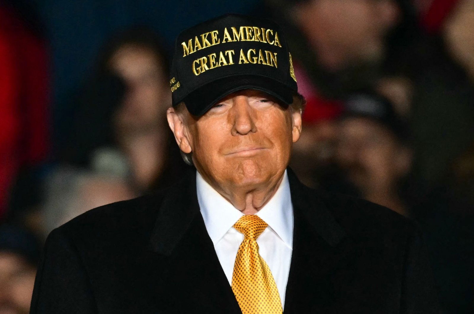 Republican presidential candidate and former U.S. President Donald Trump arrives at a campaign rally in Traverse City, Michigan, U.S., Oct. 25, 2024. (AFP Photo)