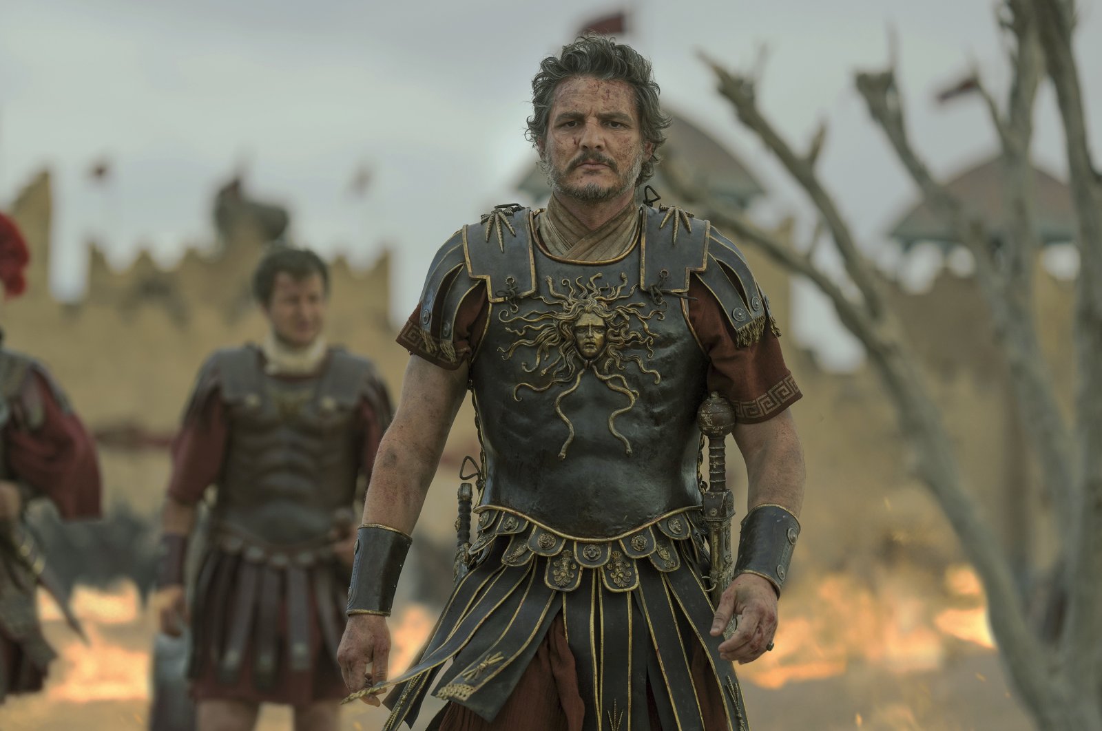 This image released by Paramount Pictures shows Pedro Pascal in a scene from &quot;Gladiator II.&quot; (AP Photo)