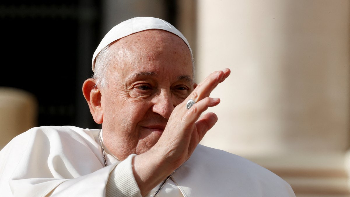 Pope Francis gestures on the day of the weekly general audience in St. Peter&#039;s Square at the Vatican, Nov. 27, 2024. (Reuters Photo)