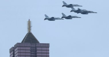 Taiwan’s Air Force jets fly past in Taipei, Taiwan, May 20, 2024. (Reuters Photo)