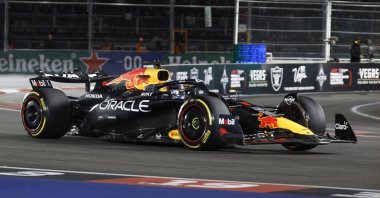 Red Bull&#039;s Max Verstappen in action during the Las Vegas Grand Prix race at the Las Vegas Strip Circuit, Las Vegas, Nevada, U.S., Nov. 23, 2024. (Reuters Photo)