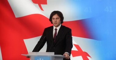 Georgia&#039;s Prime Minister Irakli Kobakhidze attends a news conference in Tbilisi, Georgia Nov. 28, 2024. (Reuters Photo)