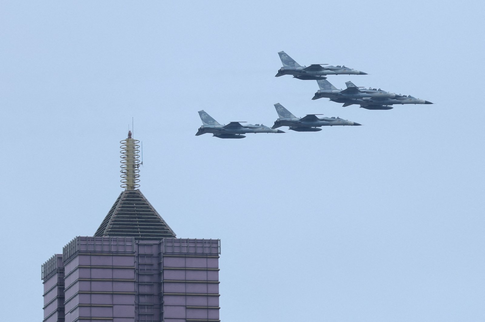 Taiwan’s Air Force jets fly past in Taipei, Taiwan, May 20, 2024. (Reuters Photo)