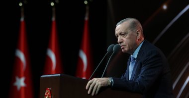 President Recep Tayyip Erdoğan delivers a speech at an event in Ankara, Türkiye, Nov. 27, 2024. (AA Photo)