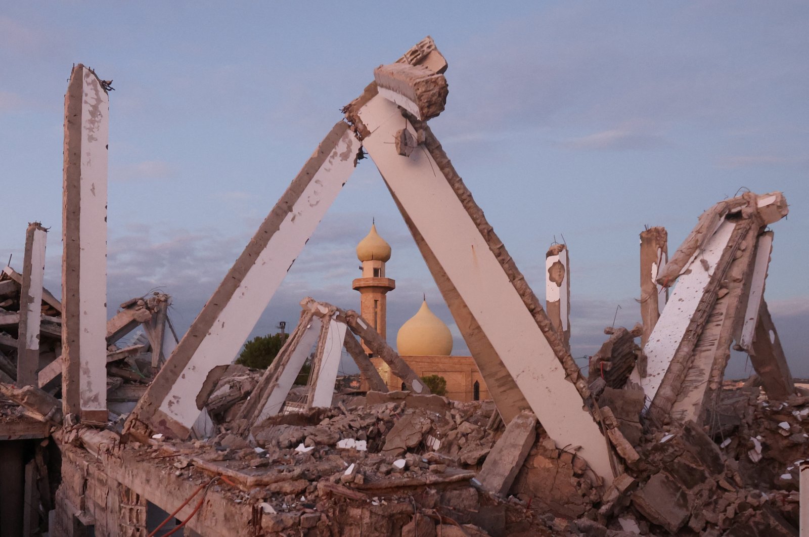 A view shows rubble of a damaged church in Derdghaiya, on the second day of the cease-fire between Israel and Hezbollah, southern Lebanon, Nov. 28, 2024. (Reuters Photo)