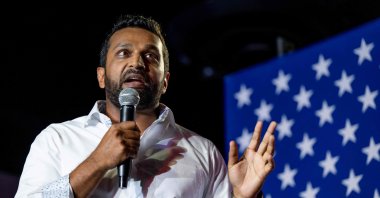 Kash Patel speaks during a campaign event in Tucson, Arizona, July 31, 2022. (AFP Photo)