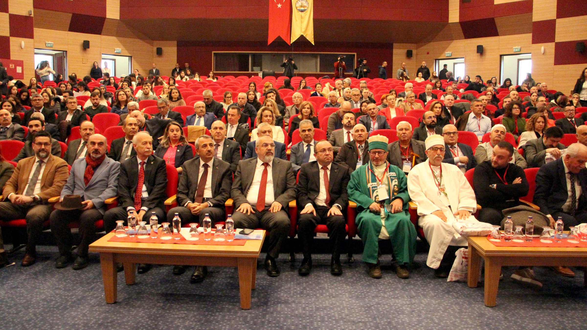 Alevi-Bektashi community members and presidency Chair Alirıza Özdemir (Front 5th L) attend an event in Edirne, northwestern Türkiye, Nov. 28, 2024. (DHA Photo)