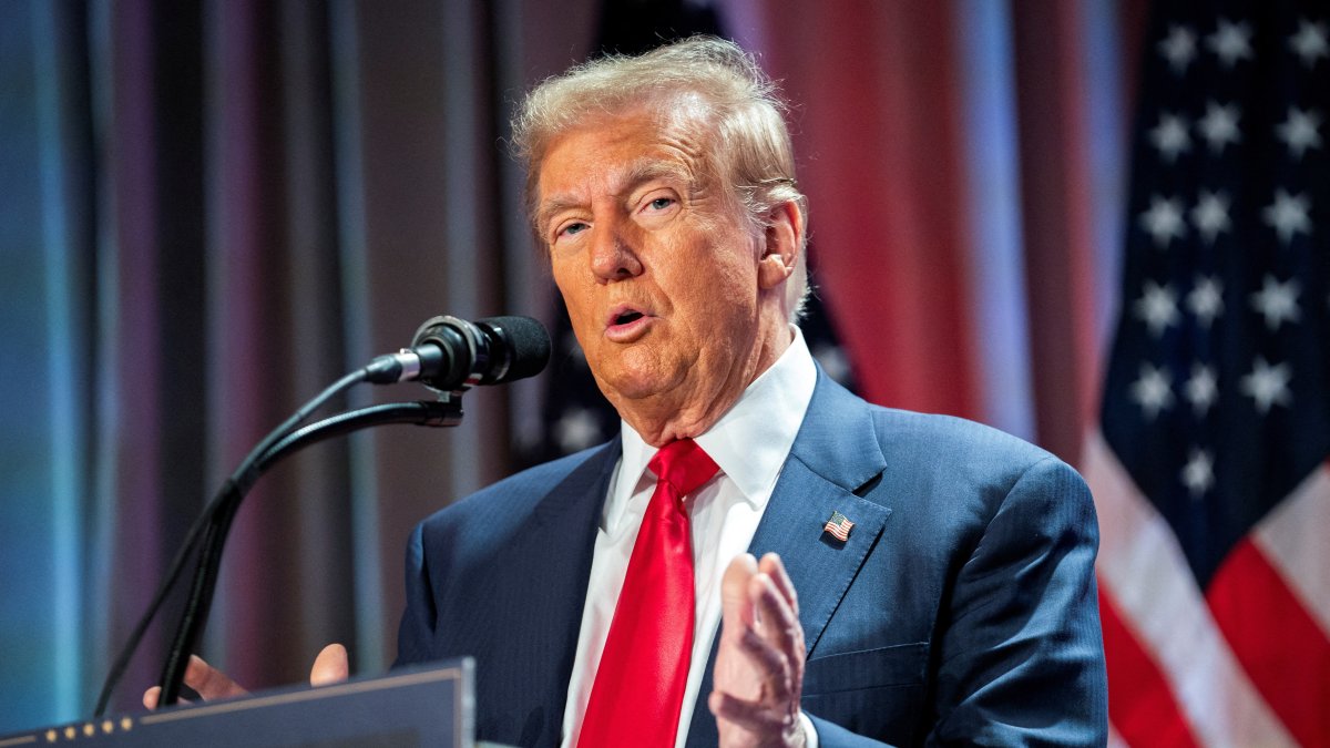 U.S. President-elect Donald Trump speaks during a meeting with House Republicans at the Hyatt Regency Hotel in Washington, D.C., U.S. on Nov. 13, 2024. (Reuters File Photo)