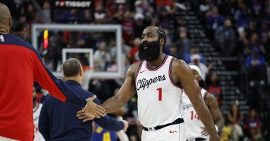 LA Clippers&#039; James Harden in the second half at Intuit Dome, Inglewood, California, U.K., Dec. 1, 2024. (AFP Photo)