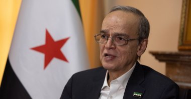 Hadi al-Bahra, president of the National Coalition of Syrian Revolution and Opposition Forces, speaks during an interview with Reuters in Istanbul, Dec. 2, 2024. (Reuters Photo)