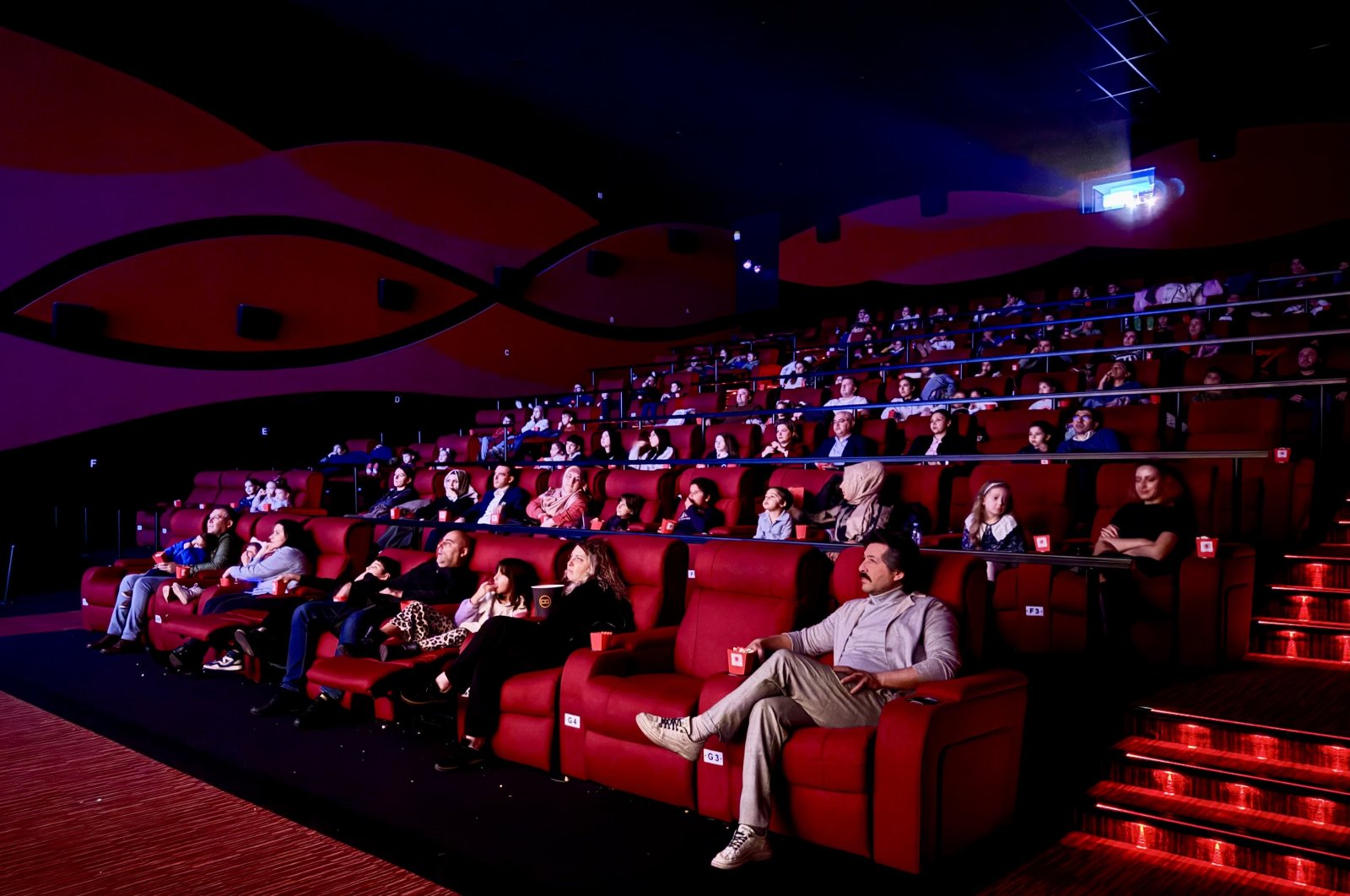 Audiences watch the animated film &#039;Rafadan Tayfa 4: Hayrimatör&#039; at Sofia Ring Mall in Sofia, Bulgaria, Dec. 1, 2024. (AA Photo)