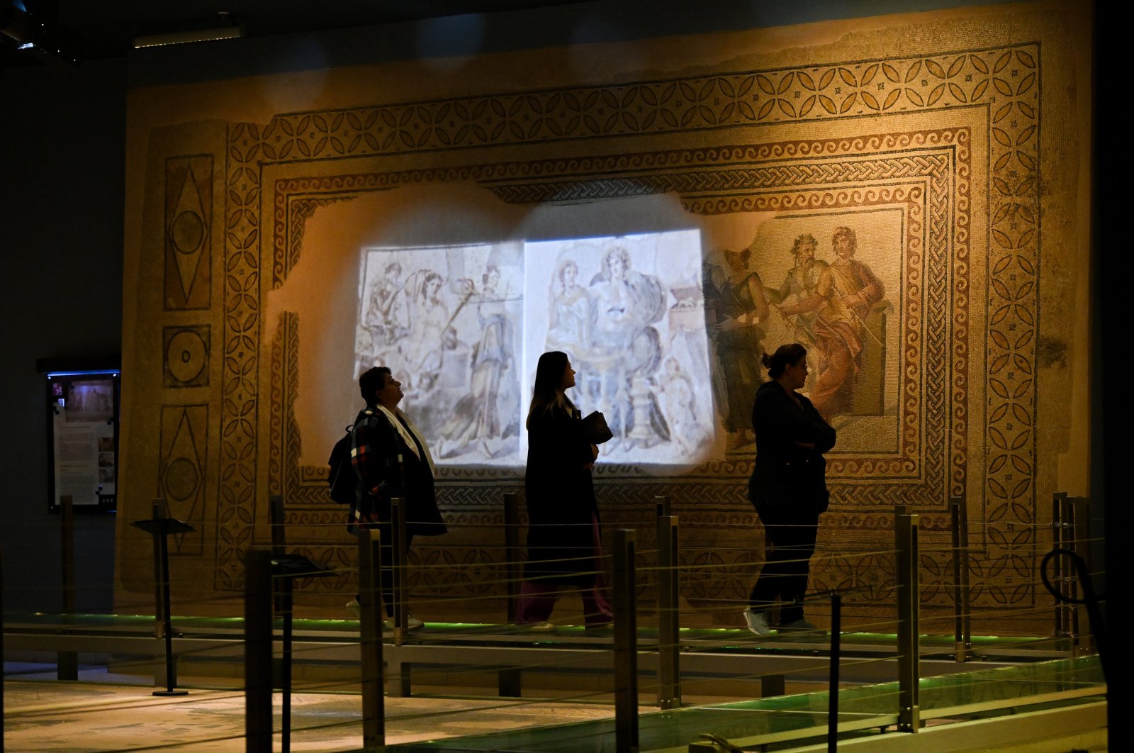 Visitors explore the ancient and unique pieces at Zeugma Mosaic Museum in Gaziantep, Türkiye, Nov. 27, 2024. (DHA Photo)