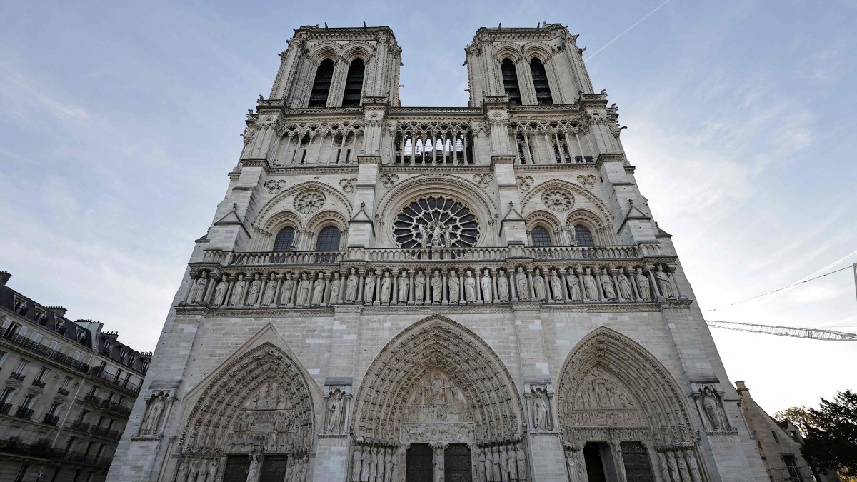 The facade of Notre-Dame de Paris Cathedral in Paris, France, Nov. 29, 2024. (AFP Photo)