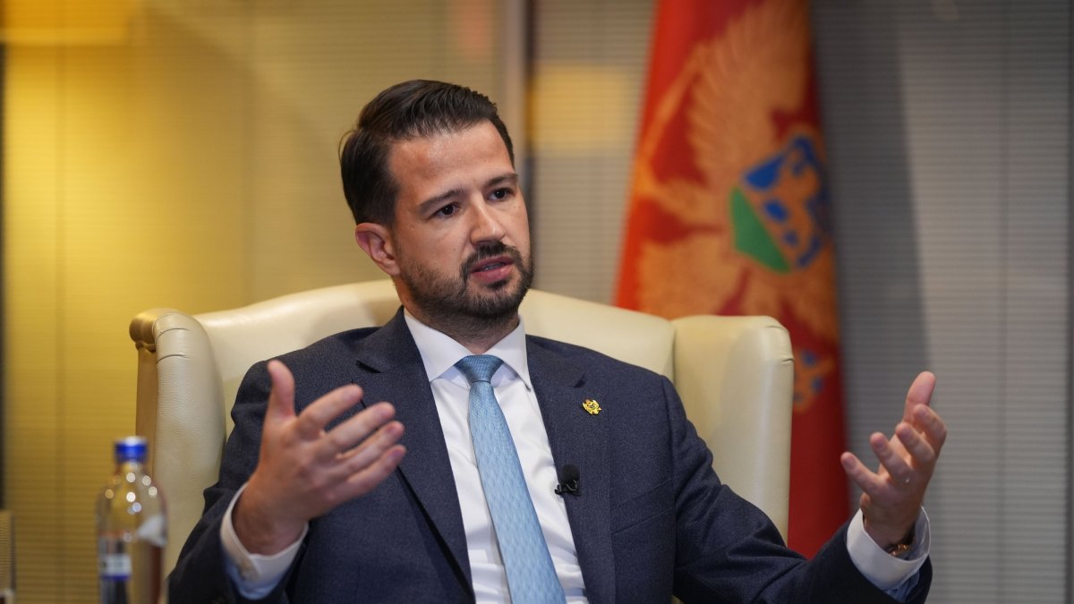 Montenegrin President Jakov Milatovic speaks during an interview with Anadolu Agency (AA), Ankara, Türkiye, Dec. 3, 2024. (AA Photo)