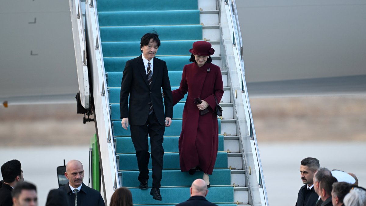 Japanese Crown Prince Fumihito and Crown Princess Kiko arrive in Ankara, Dec. 3, 2023. (AA Photo)