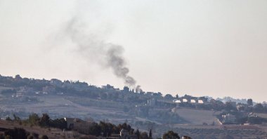Smoke rises as a result of an Israeli airstrike near the village of Meiss el-Jabal, south Lebanon, Dec. 2, 2024. (EPA Photo)