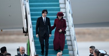 Japanese Crown Prince Fumihito and Crown Princess Kiko arrive in Ankara, Dec. 3, 2023. (AA Photo)