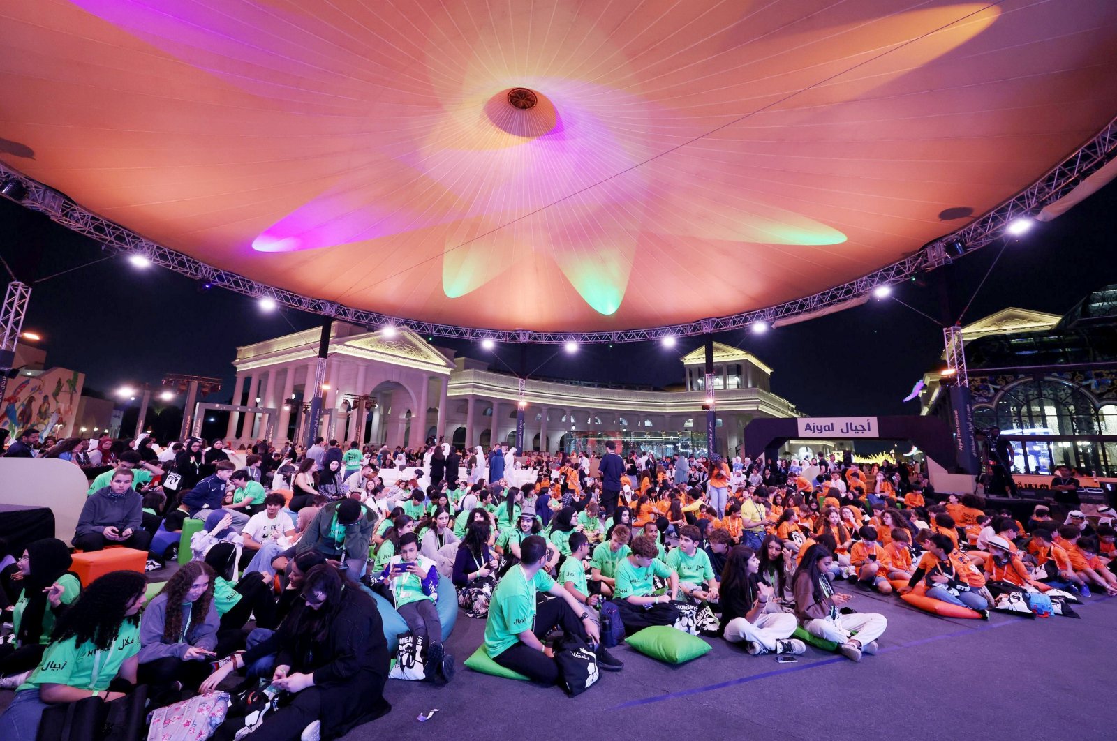 Audiences gather to watch films at the Ajyal Film Festival, Doha, Qatar, Nov. 24, 2024. (AA Photo)