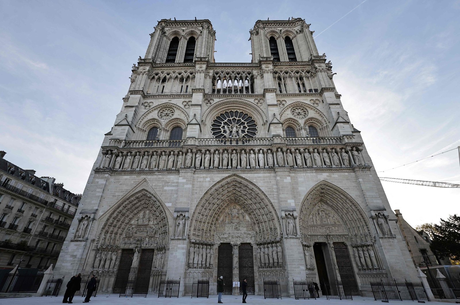 The facade of Notre-Dame de Paris Cathedral in Paris, France, Nov. 29, 2024. (AFP Photo)