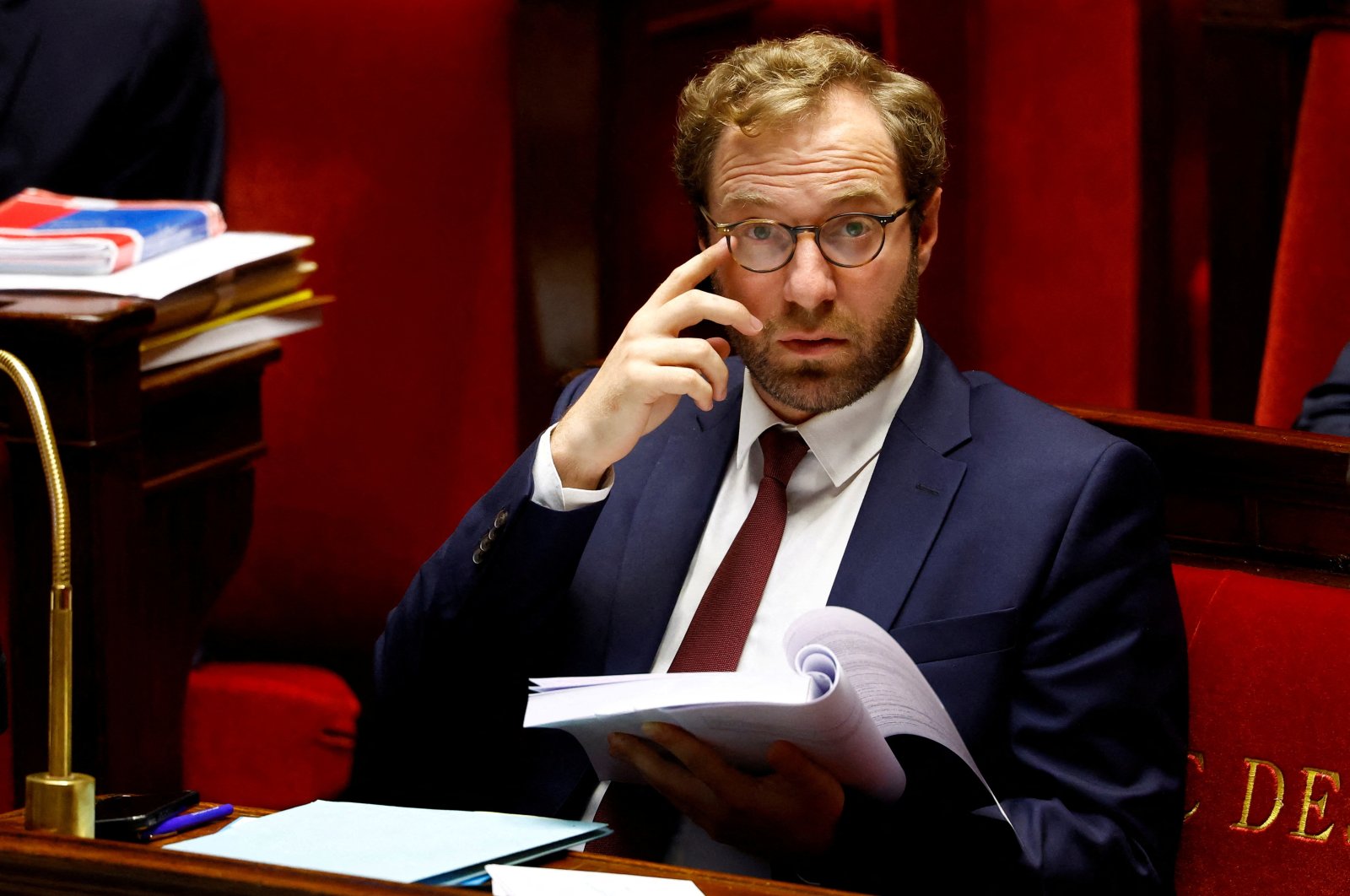 French Economy, Finance and Industry Minister Antoine Armand attends a debate session at the National Assembly in Paris, France, Oct. 22, 2024. (Reuters Photo)