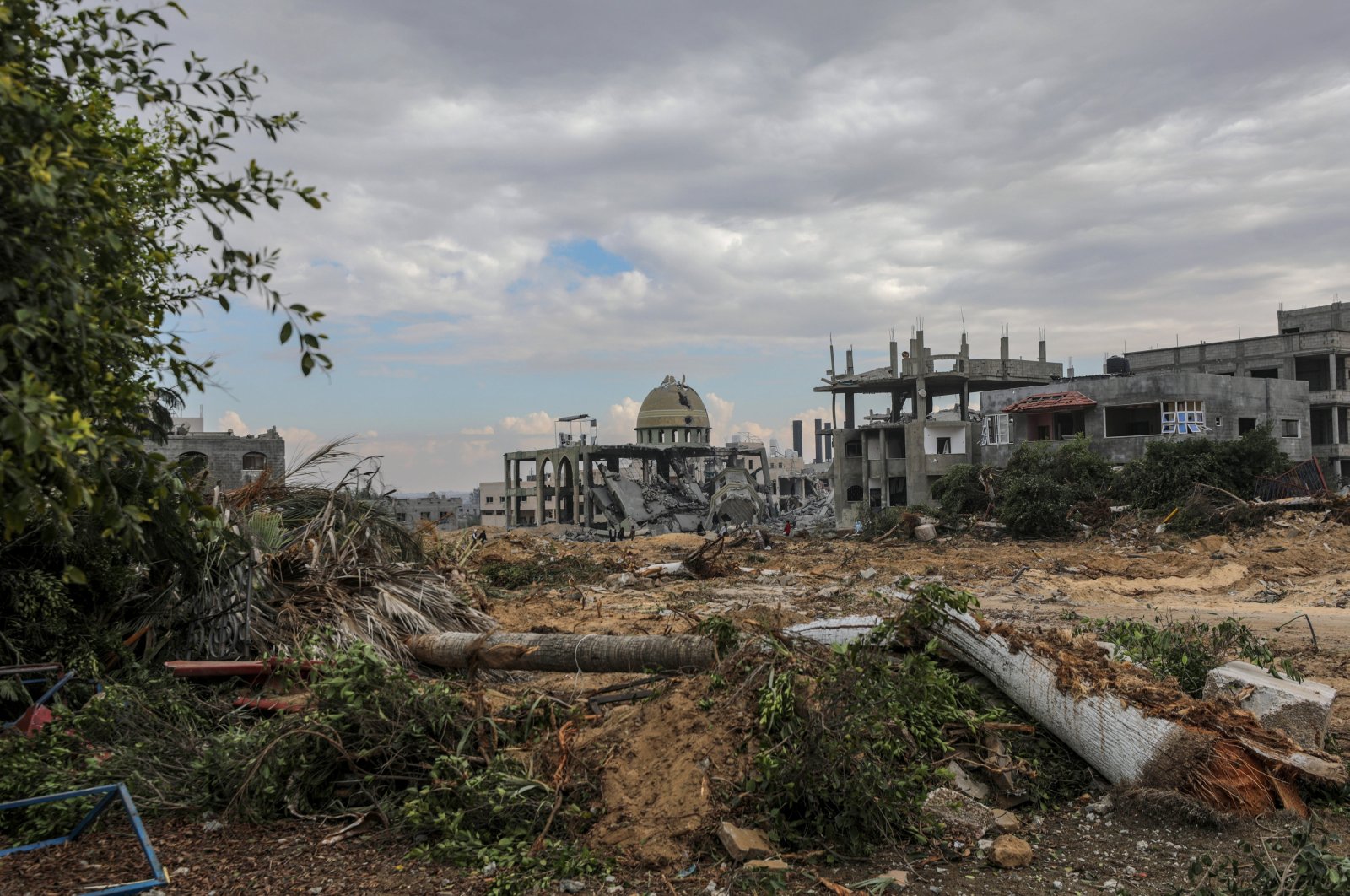 A view of destruction following an Israeli military operation in Al Nuseirat refugee camp, central Gaza Strip, Nov. 29, 2024. (EPA Photo)