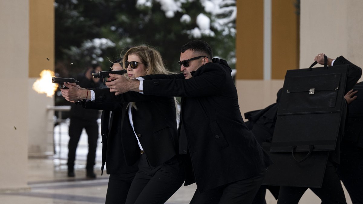 Trainees participate in a simulation at the Protection Training Academy Police Education Center, Ankara, Türkiye, Nov. 3, 2024. (AA Photo)