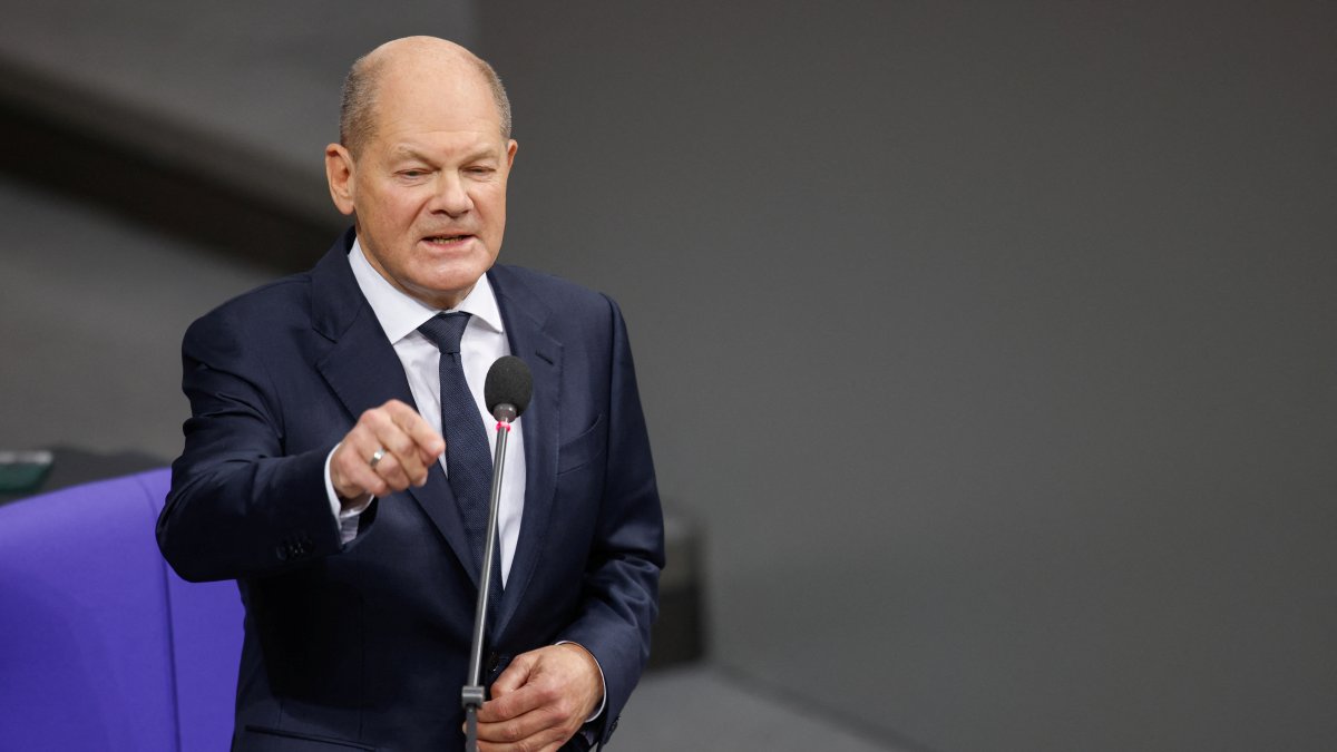 German Chancellor Olaf Scholz speaks, as he answers lawmakers&#039; questions during the session of the lower house of parliament, the Bundestag, in Berlin, Germany, Dec. 4, 2024. (Reuters Photo)