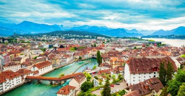 An aerial panoramic view of Lucerne, Switzerland. (Shutterstock)
