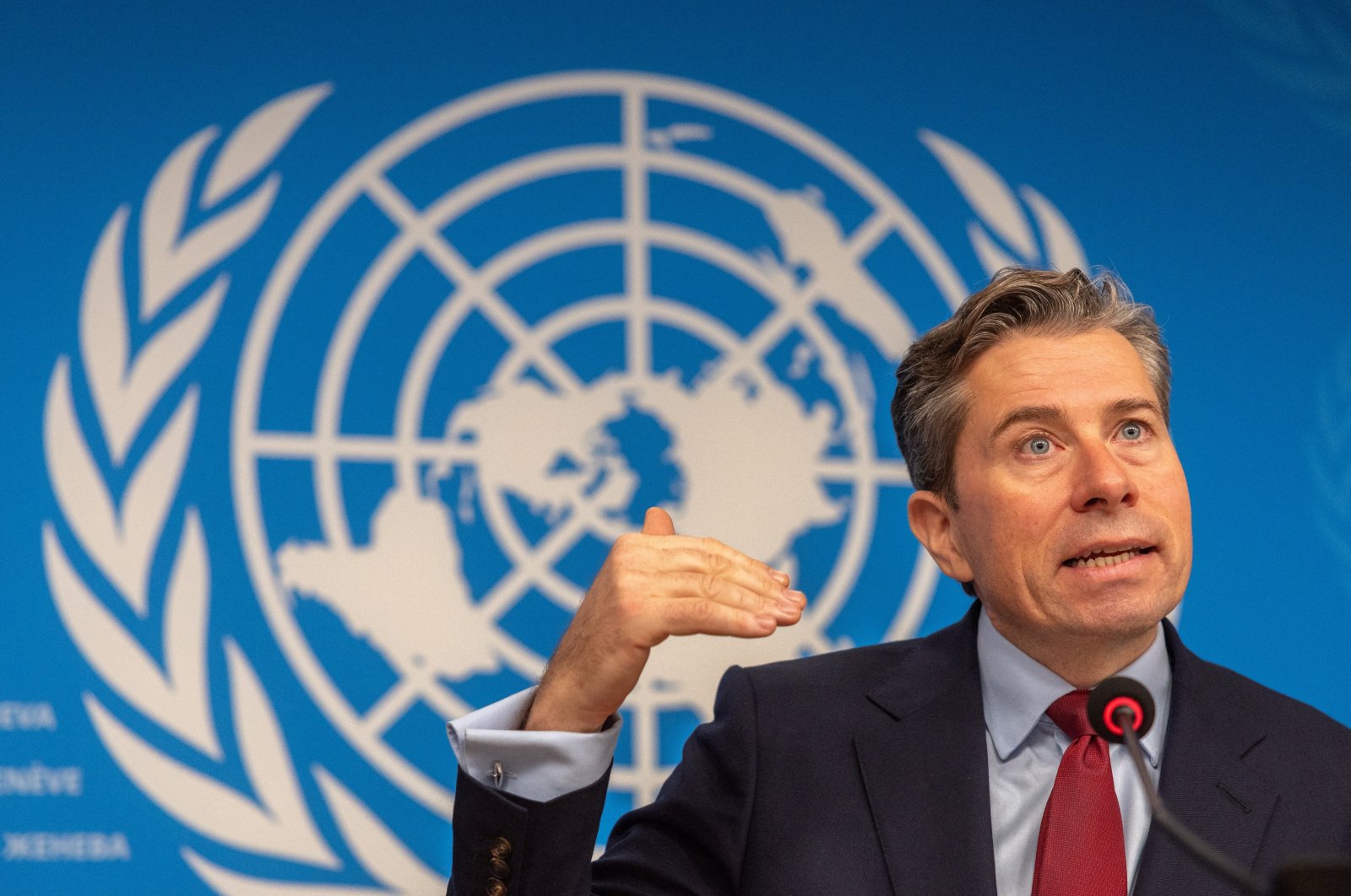 Tom Fletcher, U.N. Under-Secretary-General for Humanitarian Affairs and Emergency Relief Coordinator (OCHA), attends a press conference in Geneva, Switzerland, Dec. 3, 2024. (Reuters Photo)