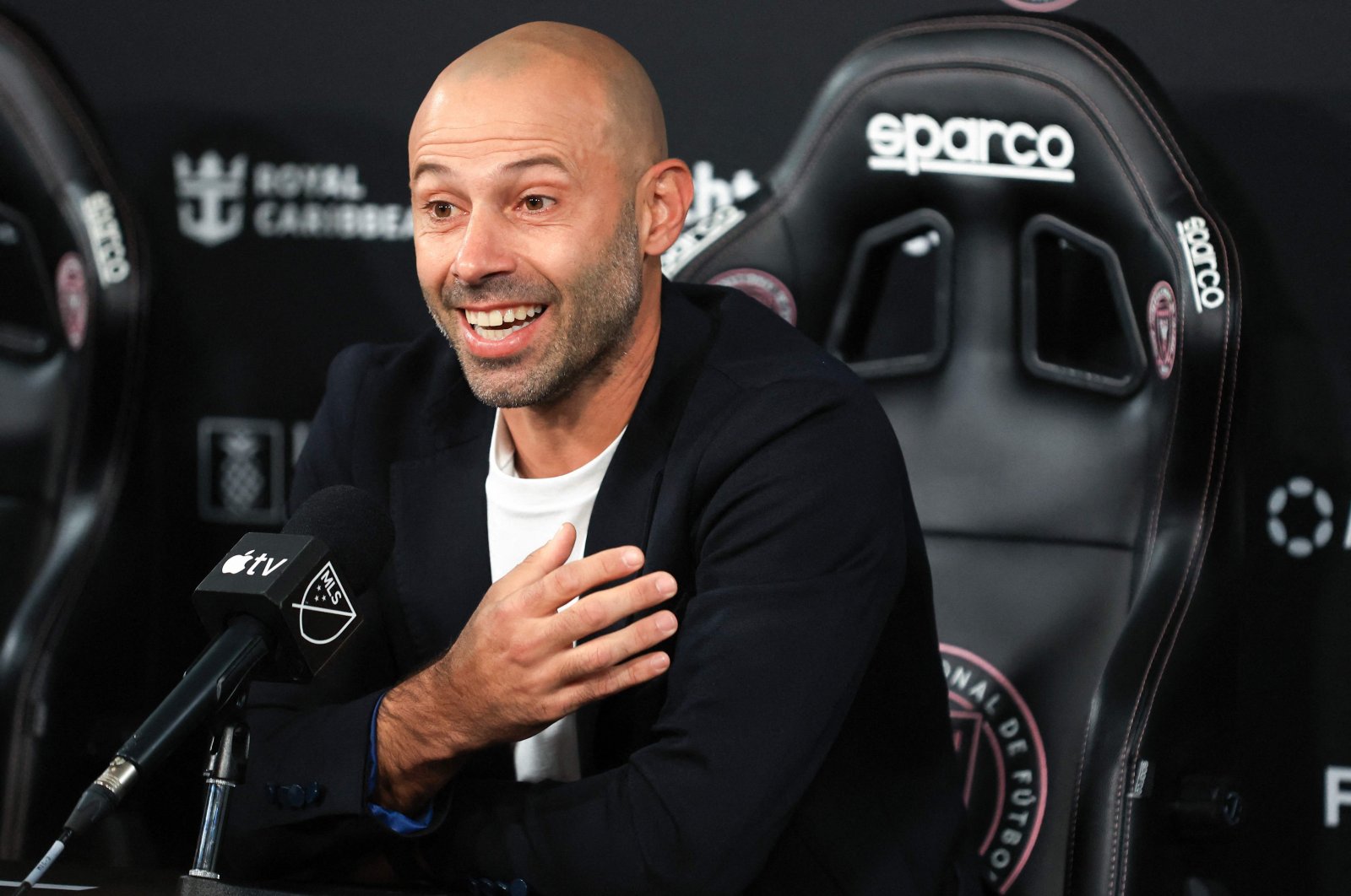 Javier Mascherano speaks to the media after being introduced as the Inter Miami head coach at Chase Stadium, Fort Lauderdale, U.S., Dec. 3, 2024. (AFP Photo)