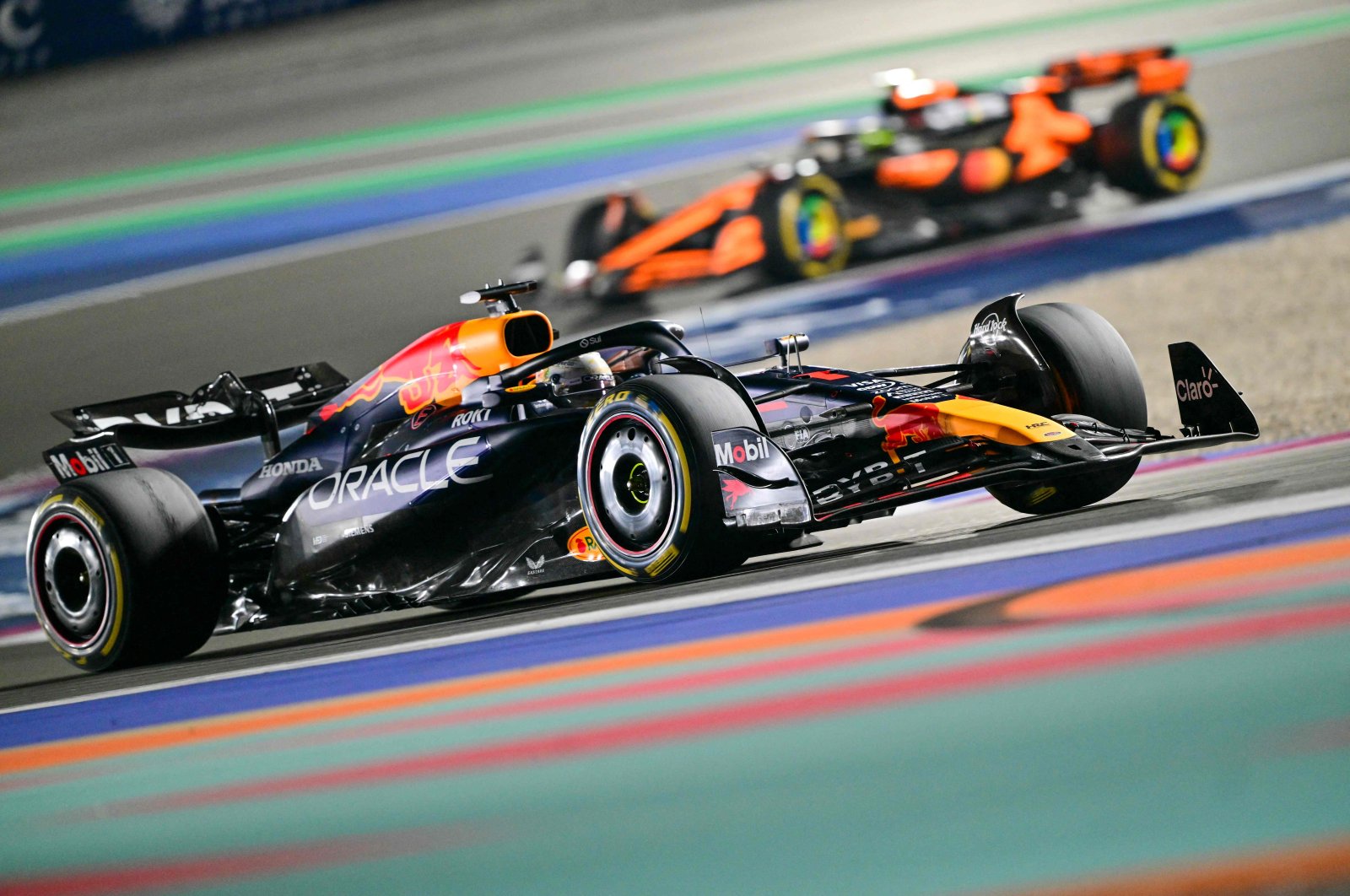 Red Bull Racing&#039;s Dutch driver Max Verstappen drives during the Qatari Formula One Grand Prix at the Lusail International Circuit in Lusail, Doha, Qatar, Dec. 1, 2024. (AFP Photo)