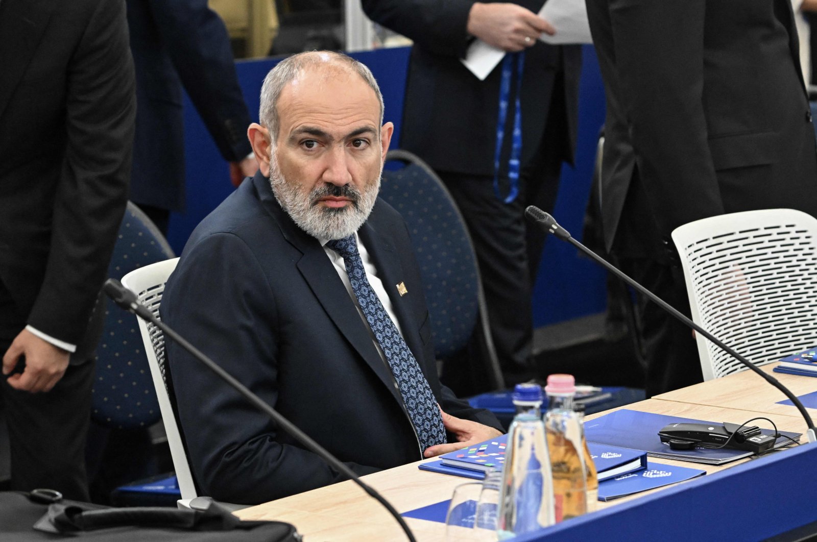 Prime Minister of Armenia Nikol Pashinyan attends the opening plenary session at the European Political Community Summit in Budapest, Nov. 7, 2024. (AFP Photo)