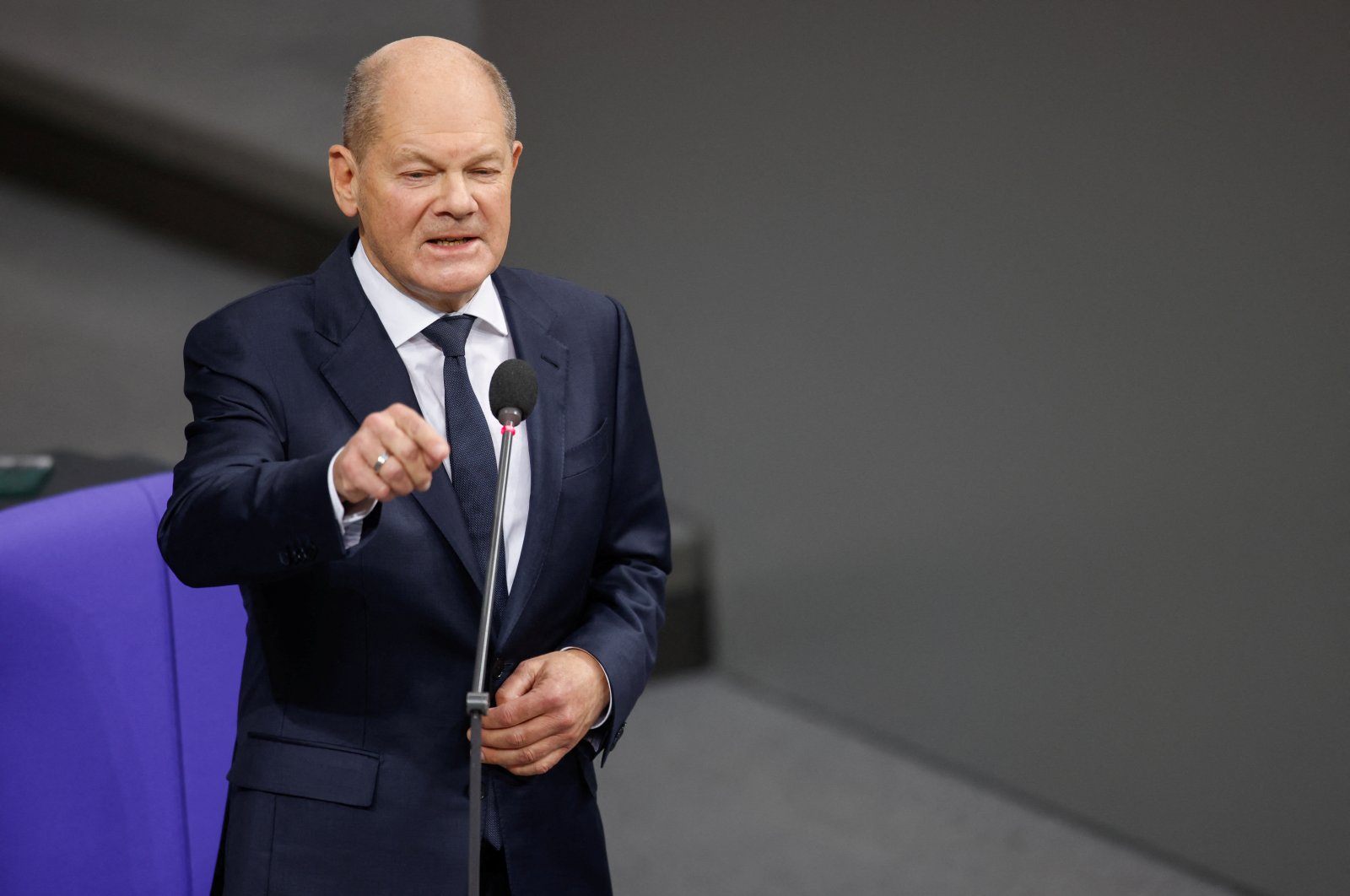 German Chancellor Olaf Scholz speaks, as he answers lawmakers&#039; questions during the session of the lower house of parliament, the Bundestag, in Berlin, Germany, Dec. 4, 2024. (Reuters Photo)