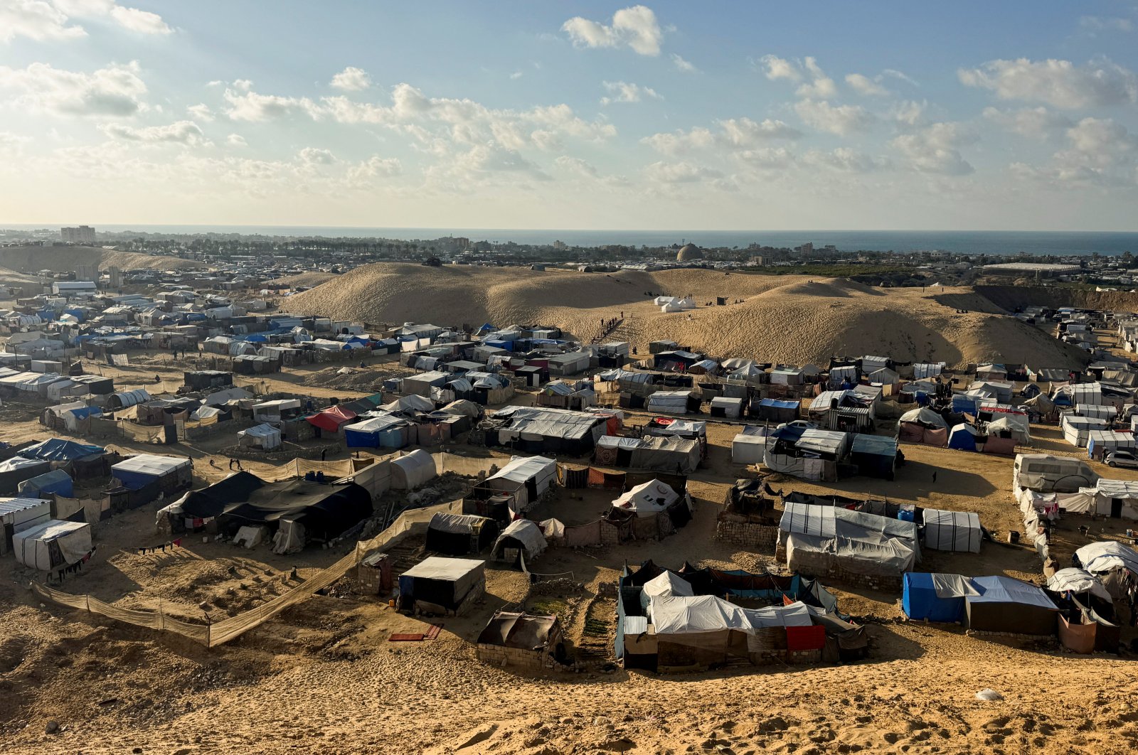 Displaced Palestinians shelter in a tent camp in Khan Younis, southern Gaza Strip Dec. 3, 2024. (Reuters Photo)