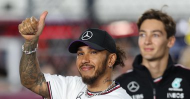 Mercedes' Lewis Hamilton ahead of the Qatar Grand Prix at the Lusail International Circuit, Lusail, Qatar, Dec. 1, 2024. (Reuters Photo) 