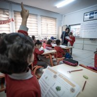 Students attend class at a school in Erzurum, eastern Türkiye, Nov. 21, 2024. (AA Photo)