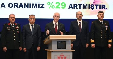 Istanbul Governor Davut Gül (C) speaks at an event in Istanbul, Türkiye, Nov. 4, 2024. (AA Photo)