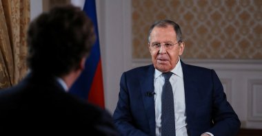 Russian Foreign Minister Sergei Lavrov gives an interview to U.S. journalist Tucker Carlson, Moscow, Russia, Dec. 6, 2024. (Reuters Photo)