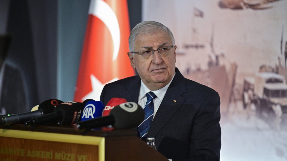 National Defense Minister Yaşar Güler speaks at an event in Istanbul, Türkiye, Nov. 29, 2024. (AA Photo)