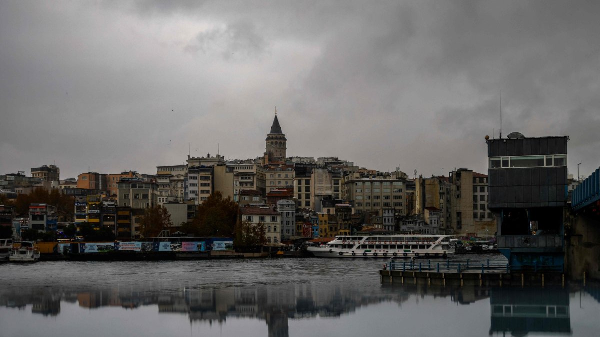 This photograph shows the view of the famous Galata Tower from the Eminönü neighborhood of Istanbul, Türkiye, Nov. 21, 2024. (AFP Photo)