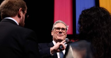 British Prime Minister Keir Starmer speaks to supporters after delivering his "Plan for Change" in a speech, at a venue north of London, U.K., Dec. 5, 2024. (AFP Photo)