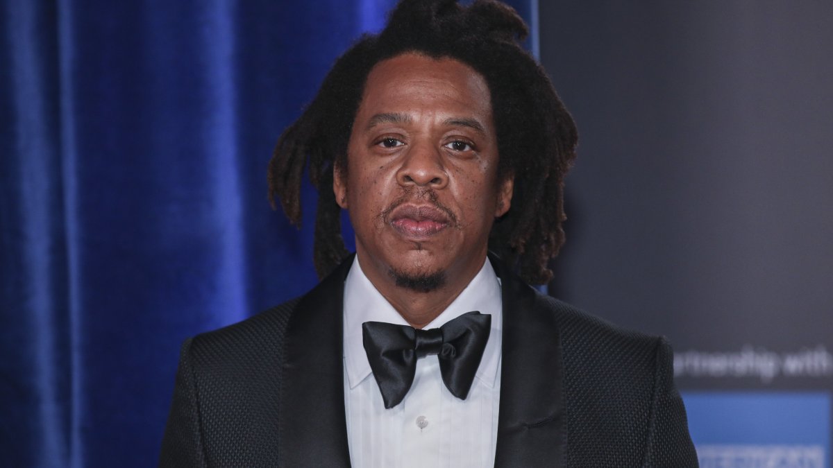 Jay Z poses for photographers upon arrival at the opening of the London Film Festival and the World premiere of the film "The Harder They Fall" in London, U.K., Oct. 6, 2021. (AP Photo)