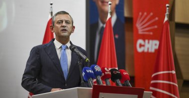 Main opposition Republican People's Party (CHP) Chairperson Özgür Özel makes a speech at an event in Ankara, Türkiye, Dec. 2, 2024. (DHA Photo)