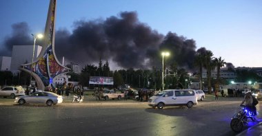 Smoke billows after opposition forces target the toppled Assad regime&#039;s security facilities, Damascus, Syria, Dec. 8, 2024. (AFP Photo)