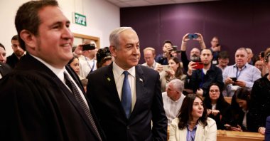 Israeli Prime Minister Benjamin Netanyahu arrives at the district court in Tel Aviv for his hearing on corruption charges, Tel Aviv, Israel, Dec. 10, 2024. (AFP Photo)