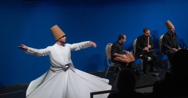 A Sufi dancer performs the traditional Sema during the Rumi event, New York, U.S., Dec. 8, 2024. (AA Photo)