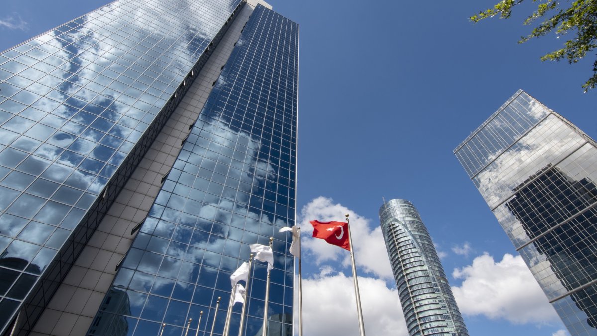 A view of the high-rise office buildings in Maslak financial and business center area in the Sarıyer district of Istanbul, Türkiye. (Getty Images Photo)