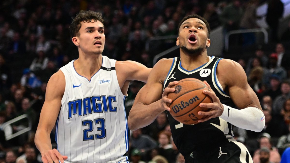 Milwaukee Bucks forward Giannis Antetokounmpo (34) looks for a shot against Orlando Magic forward Tristan da Silva (23) in the second quarter at Fiserv Forum, Milwaukee, Wisconsin, U.S., Dec. 10, 2024. (Reuters Photo)