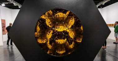 "Kaleidoscope" by Olafur Eliasson is displayed by the Tanya Bonakdar Gallery during Art Basel at the Miami Beach Convention Center in Miami Beach, Florida, U.S., Dec. 6, 2024. (AFP Photo)