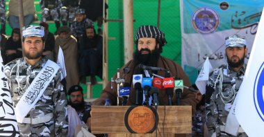 Refugee minister Khalil Haqqani attends a ceremony in Kabul, Afghanistan, Feb. 7, 2023. (EPA File Photo)